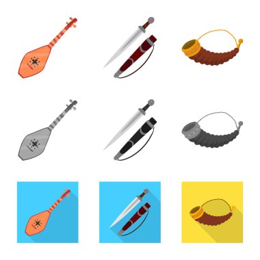 Kültür ve gezi logo yalıtılmış nesne. Web için kültür ve özgünlük hisse senedi simgesi kümesi.