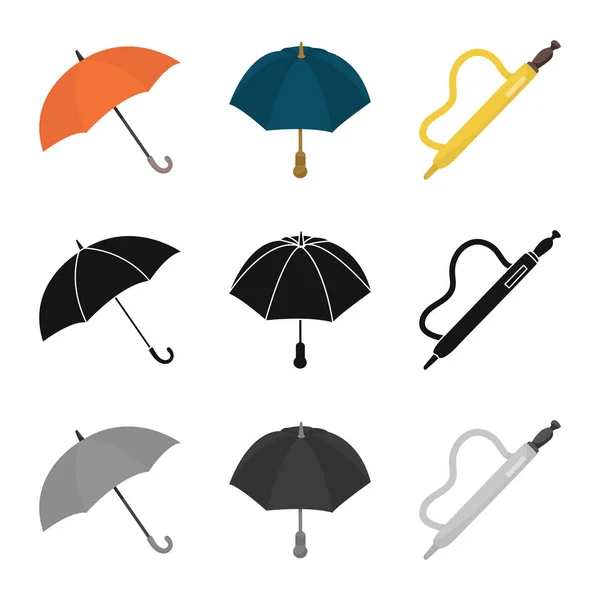 Isolated object of protection and closed symbol. Set of protection and rainy vector icon for stock. — Stock Vector