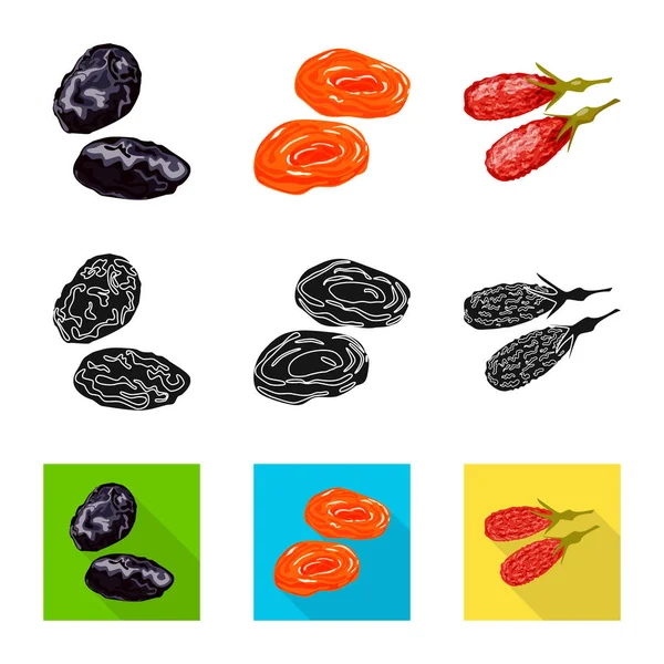 Ilustración vectorial de alimentos y logotipo crudo. Conjunto de alimentos y naturaleza vector de stock ilustración . — Vector de stock