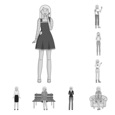 Duygu ve kadın işareti vektör Illustration. Duygular ve vücut stok vektör çizim koleksiyonu.