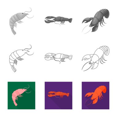 Meze ve okyanus simgesi yalıtılmış nesne. Meze koleksiyonu ve hisse senedi için incelik vektör simgesi.