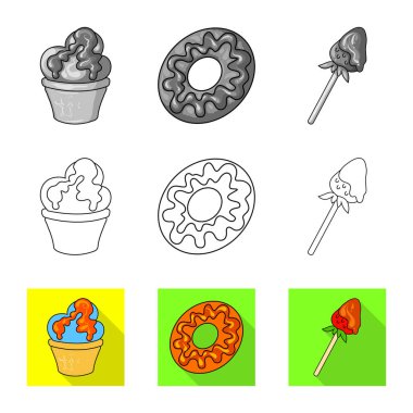 Şekerleme ve mutfak simge vektör Illustration. Şekerlemeler ve web için ürün hisse senedi simgesi.