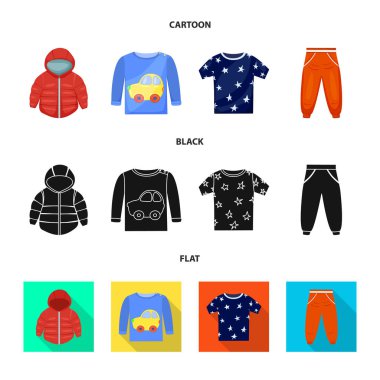 Moda ve giysi logo vektör Illustration. Hisse senedi için moda ve pamuk vektör simge kümesi.