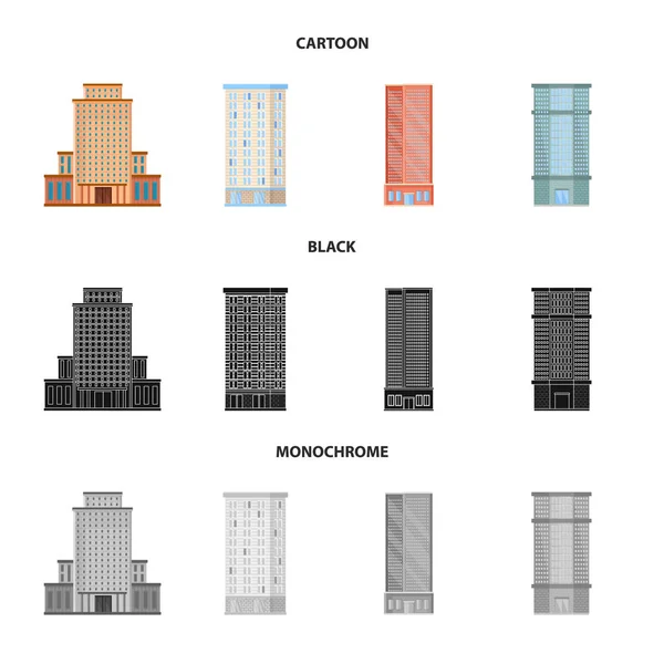 Diseño vectorial del icono municipal y del centro. Conjunto de símbolos municipales y patrimoniales para web . — Archivo Imágenes Vectoriales