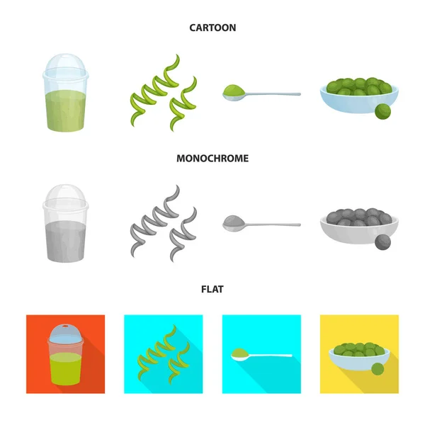 Ilustración vectorial de la proteína y el logotipo del mar. Conjunto de proteínas e ícono de vector natural para stock . — Vector de stock