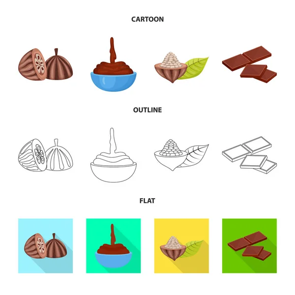 Ilustração vetorial de comida e sinal gostoso. Conjunto de alimentos e marrom símbolo de estoque para web . —  Vetores de Stock