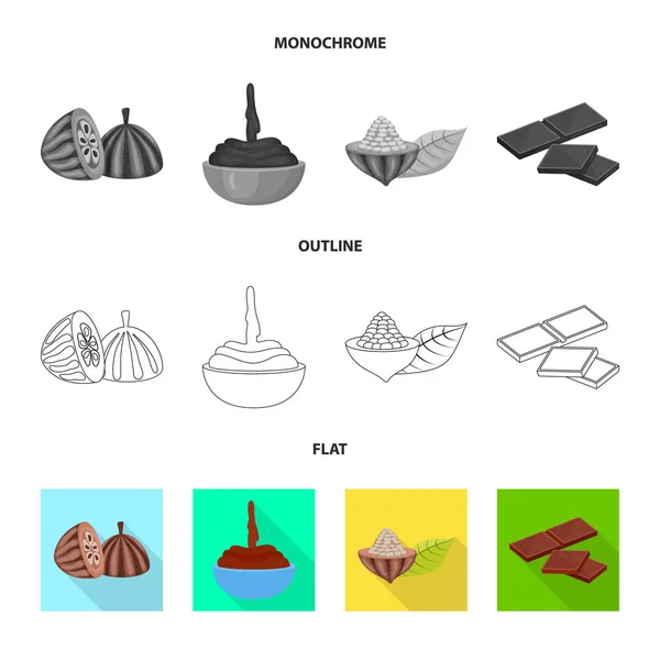 Ilustração vetorial de alimentos e logotipo gostoso. Coleta de comida e símbolo de estoque marrom de web . —  Vetores de Stock