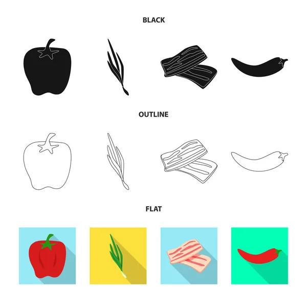 Conception vectorielle du goût et du signe du produit. Collection d'icônes vectorielles de goût et de cuisson pour stock . — Image vectorielle