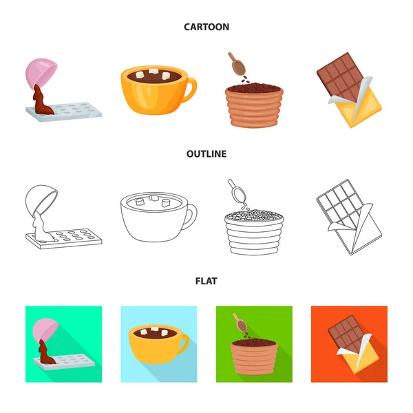 Vektoros illusztráció az élelmiszer- és finom ikonra. Élelmiszer-és barna vektor ikon készletek. — Stock Vector