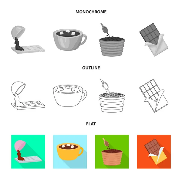 Ilustração vetorial de comida e ícone gostoso. Conjunto de alimentos e marrom símbolo de estoque para web . —  Vetores de Stock