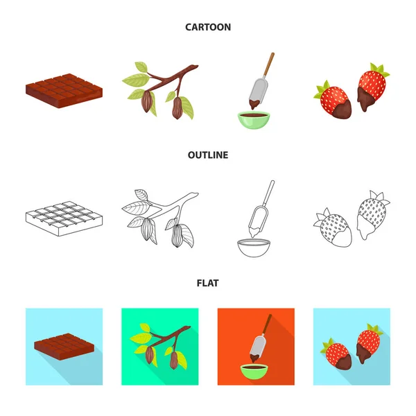 Diseño vectorial de comida y símbolo delicioso. Colección de alimentos y marrón símbolo de stock para la web . — Vector de stock
