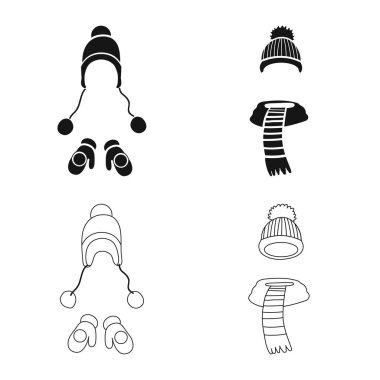 Giysi ve doku yalıtılmış nesne imzala. Giyim ve hava koleksiyonu stok vektör çizim.