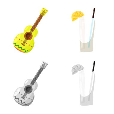 Kafe ve Latin işareti vektör tasarımı. Kafe ve web için ulusal hisse senedi simgesi toplama.