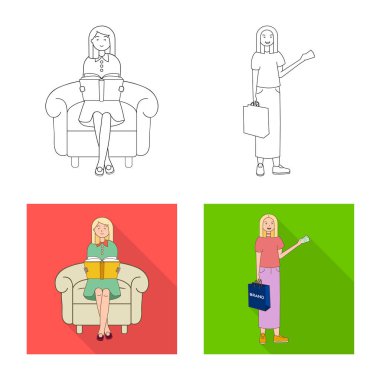 Duruş ve ruh sembolü yalıtılmış nesne. Duruş ve kadın hisse senedi vektör çizim.