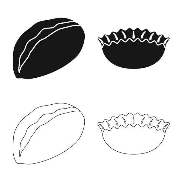 Изолированный объект продуктов и символ приготовления пищи. Набор продуктов и значок вектора закуски для склада . — стоковый вектор
