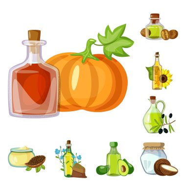 Şişe ve cam simge vektör Illustration. Web için şişe ve tarım hisse senedi simgesi kümesi.