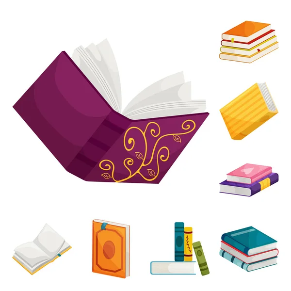 Elkülönített objektum-könyvtár és könyvesbolt logó. Könyvtár és szakirodalmi tőzsdei szimbólum a web csoportja. — Stock Vector