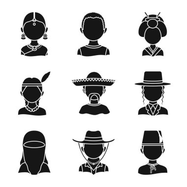 Vektör çizimi işareti kişi ve kültür. Kişi ve yarış hisse senedi simgesi için web topluluğu.