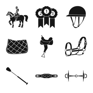 Spor ve rekabet simge vektör tasarımı. Spor ve hisse senedi için Binicilik vektör ikon koleksiyonu.