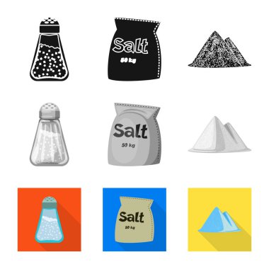 Pişirme ve deniz logo yalıtılmış nesne. Pişirme ve pişirme hisse senedi için vektör simge kümesi.