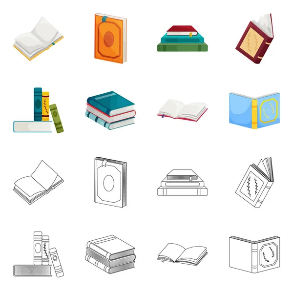 Vectorillustratie van opleiding en dekking logo. Collectie van opleiding en boekhandel voorraad vectorillustratie. — Stockvector