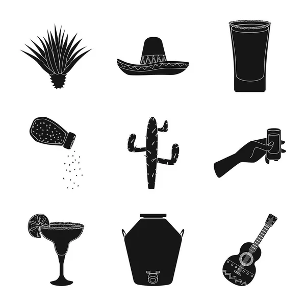 Diseño vectorial de carnaval y logotipo nacional. Conjunto de ilustración vectorial de carnaval y tequila . — Vector de stock