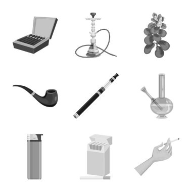 Sağlık ve nikotin logosu vektör tasarımı. Stok için sağlık ve istatistik vektör simgesinin toplanması.