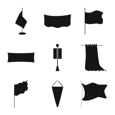 Malzeme ve ortam simgesinin vektör çizimi. Stok için malzeme ve tekstil vektör simgesi kümesi.