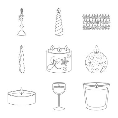 Kaynak ve tören logosu vektör illüstrasyon. Stok için kaynak ve yangın vektör simgesinin toplanması.