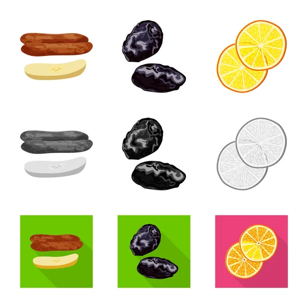 Illustration vectorielle des aliments et des symboles crus. Ensemble de nourriture et icône vectorielle de la nature pour le stock . — Image vectorielle