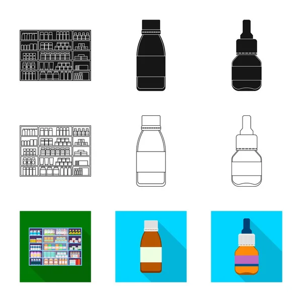 零售和医疗保健图标的独立对象。零售和健康股票向量的汇集例证. — 图库矢量图片