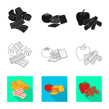 Tat ve daiç simge vektör Illustration. Tat ve hisse senedi için organik vektör ikon koleksiyonu.