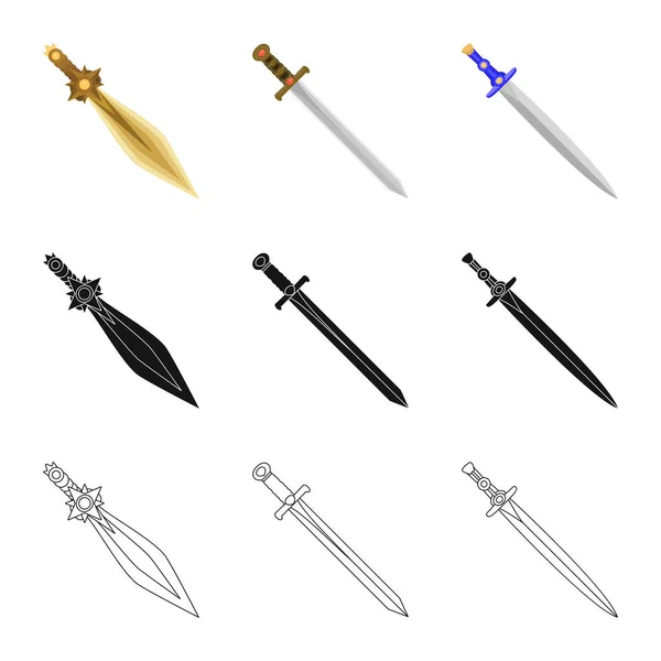 Vectorillustratie van spel en armor teken. Set van spel en blade vector pictogram voor voorraad. — Stockvector