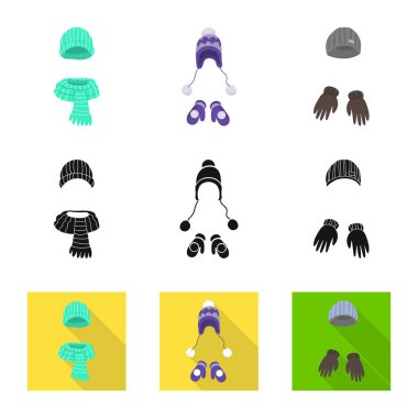 Giysi tasarım vektör ve işareti doku. Elbiselerini ayarla ve stok için vektör simge hava.