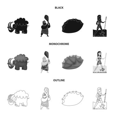 Evrim ve tarih öncesi simge vektör Illustration. Evrim ve geliştirme hisse senedi simgesi için web topluluğu.