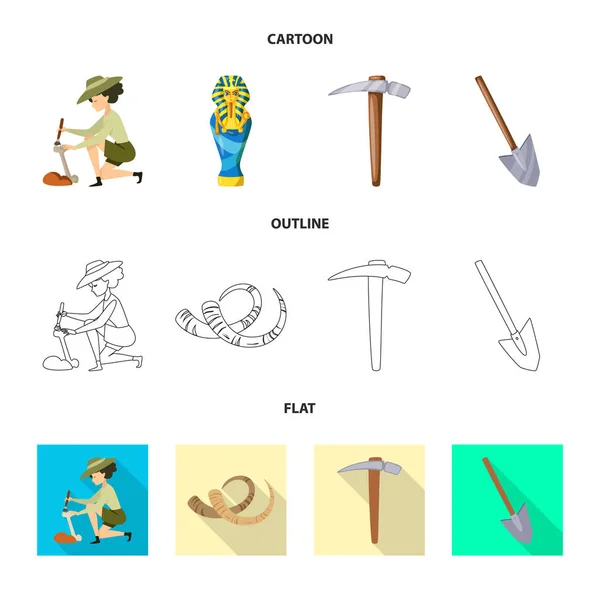 Illustration vectorielle du logo histoire et objets. Collection d'histoire et d'attributs icône vectorielle pour le stock . — Image vectorielle