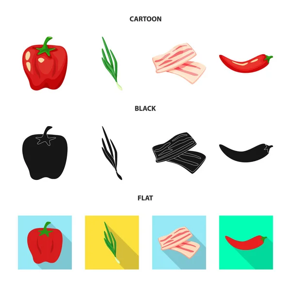Vector ontwerp van smaak en product pictogram. Set van smaak en koken voorraad vectorillustratie. — Stockvector