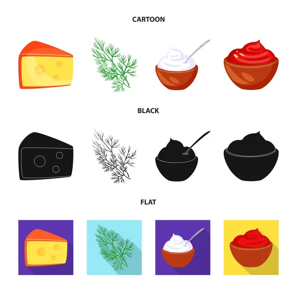 Conception vectorielle du goût et du symbole du produit. Jeu de symbole de goût et de bouillon de cuisson pour toile . — Image vectorielle