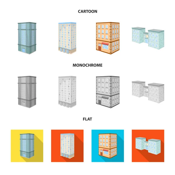 Objeto aislado de construcción y letrero de edificio. Conjunto de construcción y stock de bienes símbolo para web . — Archivo Imágenes Vectoriales