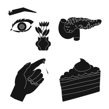 Sağlık ve tıp logosu vektör tasarımı. Web için sağlık ve diyabet stok sembolü seti.