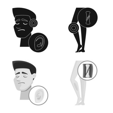 Hastane ve işaret işleme vektör Illustration. Hastane ayarla ve stok vektör çizim yardım.