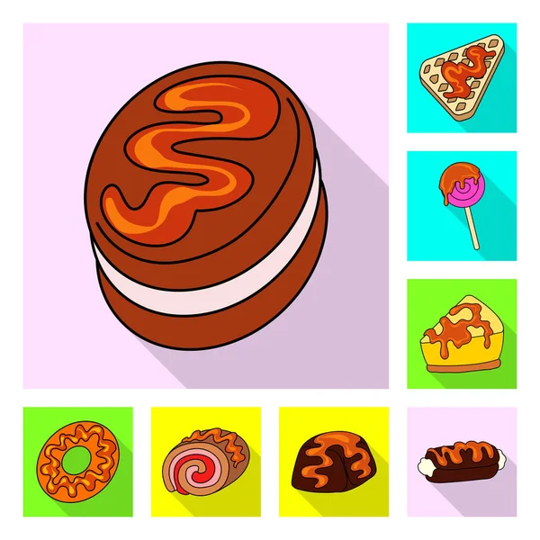 Diseño vectorial de confitería y símbolo culinario. Conjunto de artículos de confitería y colorido icono vectorial para stock . — Archivo Imágenes Vectoriales