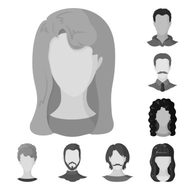 Karakter ve profil logo vektör tasarımı. Karakter ve kukla hisse senedi vektör çizim koleksiyonu.