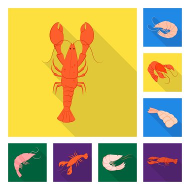 Meze ve deniz ürünleri işareti vektör tasarımı. Stok için meze ve okyanus vektör simgesi koleksiyonu.