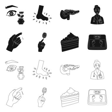 Diyet ve tedavi logo vektör Illustration. Diyet ve ilaç hisse senedi vektör çizim seti.