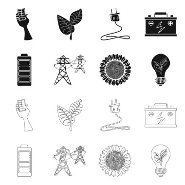 Yenilik ve teknoloji simge vektör tasarımı. Yenilik ve doğa hisse senedi simgesi web için set.