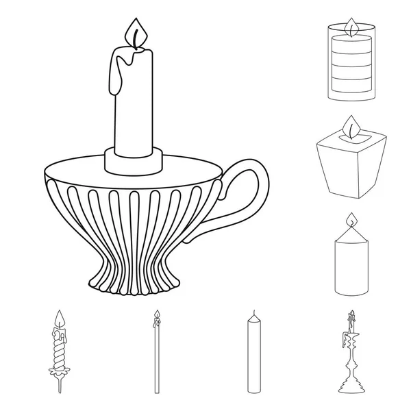 Isolerat objekt av källa och ceremoni symbol. Insamling av källa och Fire Stock vektor illustration. — Stock vektor