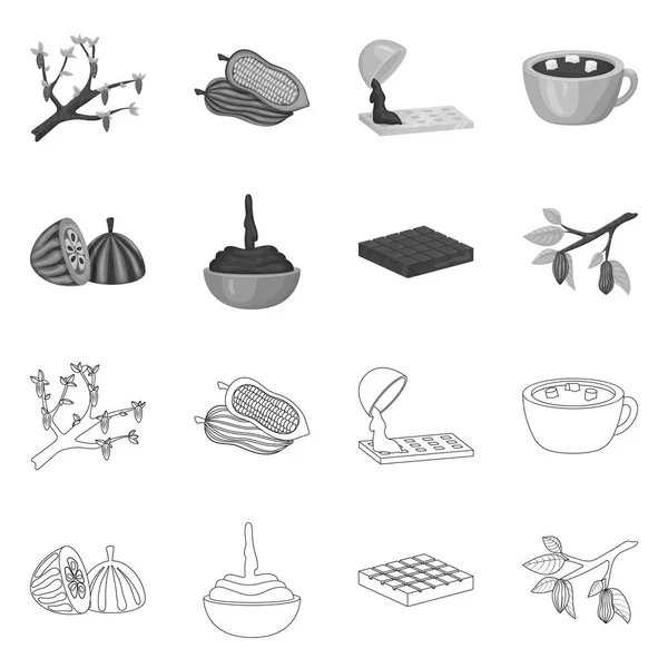 Wektor wzór jedzenie i pyszne ikona. Zbiórki żywności i brązowy symbol giełdowy dla sieci web. — Wektor stockowy