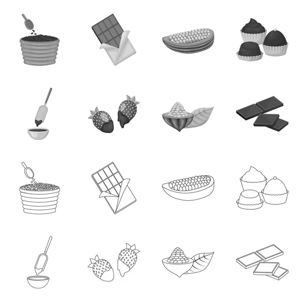 Diseño vectorial de comida y símbolo delicioso. Conjunto de comida y símbolo de stock marrón para web . — Vector de stock
