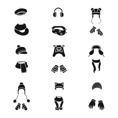 Kumaş ve hava sembolü yalıtılmış nesne. Web için kumaş ve moda hisse senedi simgesi kümesi.